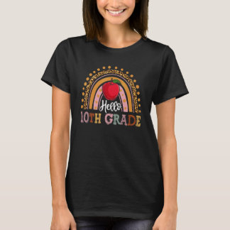 1e dag van de 10e klas terug school luipaard leraa t-shirt