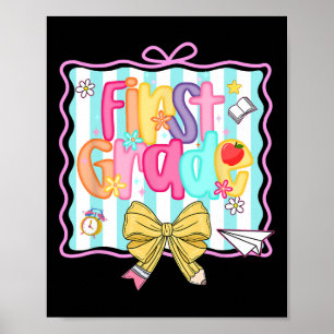 1e dag van de 1e klas preppy terug naar school eer poster
