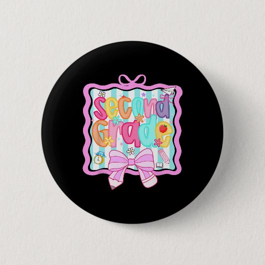 1e dag van de 2e klas preppy ronde button 5,7 cm (Voorkant)