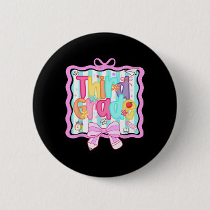 1e dag van de 3e klas preppy Ck naar school derde Ronde Button 5,7 Cm