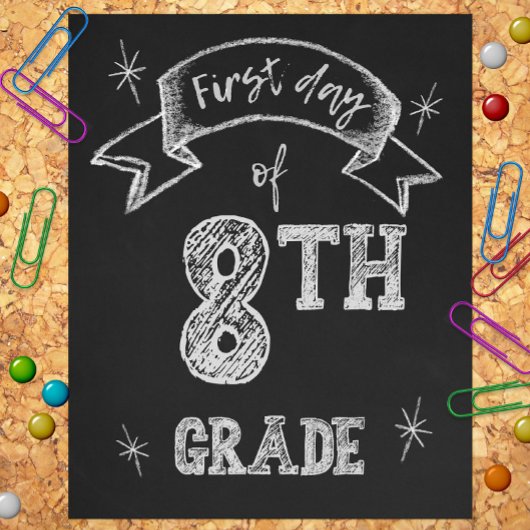 1e dag van de 8e klas, eerste dag terug naar schoo foto afdruk