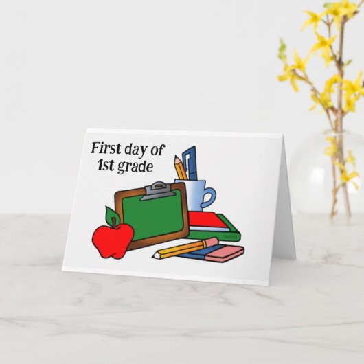 *1e DAG VAN DE EERSTE KLAS" Kaart (Gele Bloem)