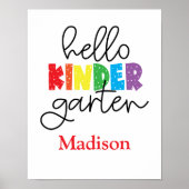 1e Dag van de Kleuterschool Teken Poster Wall Art (Voorkant)