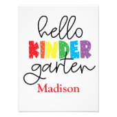 1e Dag van de Kleuterschool Teken Poster Wall Art (Voorkant)