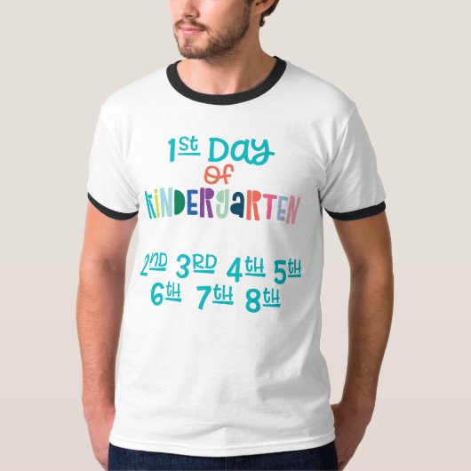 1e dag van de kleuterschool wit Mannen T-shirt (Voorkant)