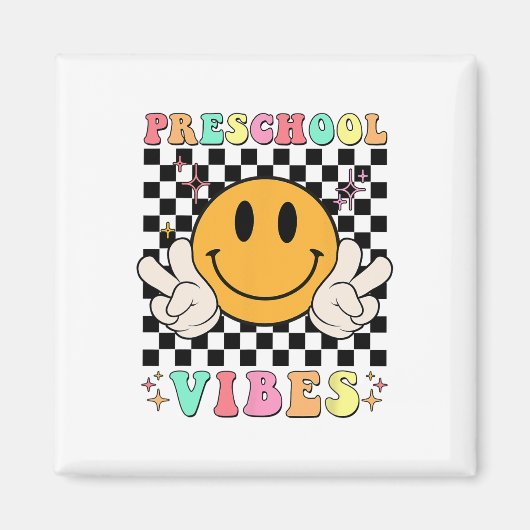 1e dag van de school kleuterschool vibes leuke ler magneet (Voorkant)