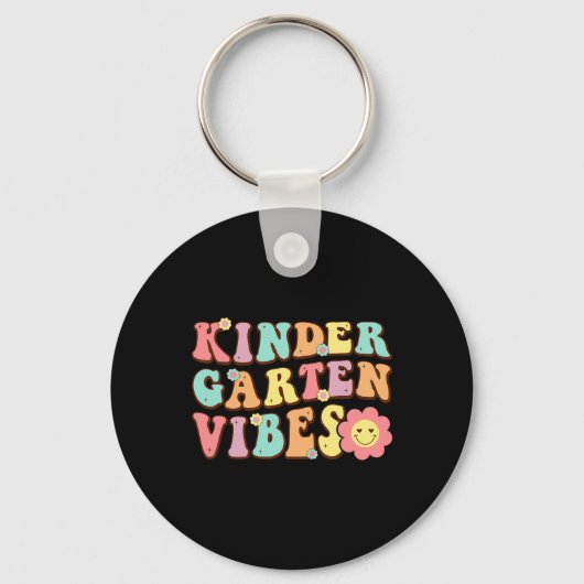 1e dag van de school kleuterschool Vibes student o Sleutelhanger (Voorkant)