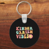 1e dag van de school kleuterschool Vibes student o Sleutelhanger (Voorkant)