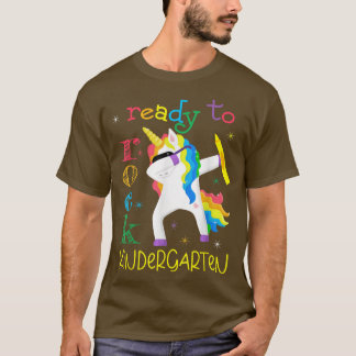 1e dag van de school Unicorn die klaar is om te ro T-shirt
