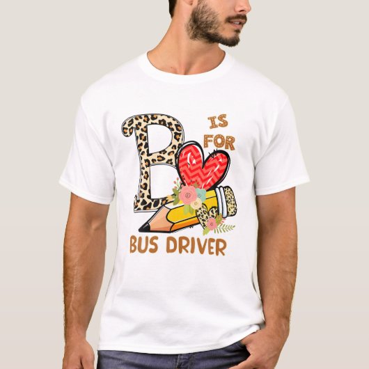 1e dag van de schoolbustrein Lopard Flowers Teach T-shirt (Voorkant)