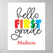 1e dag van eerste klas teken Poster Wall Art (Voorkant)