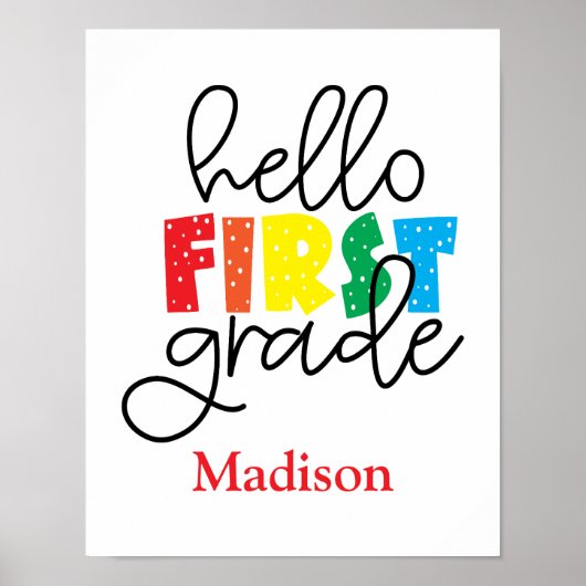 1e dag van eerste klas teken Poster Wall Art (Voorkant)