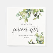 1e dag van Forever After Elegant Green Botanicals Servet (Voorkant)