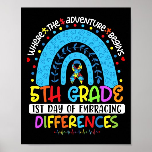 1e dag van het omarmen van verschillen 5e graad au poster (Voorkant)