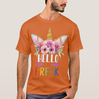 1e dag van prek Unicorn Hallo pre-k Girls T-shirt