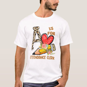 1e dag van schoolbezoek klerk luipaarden t-shirt