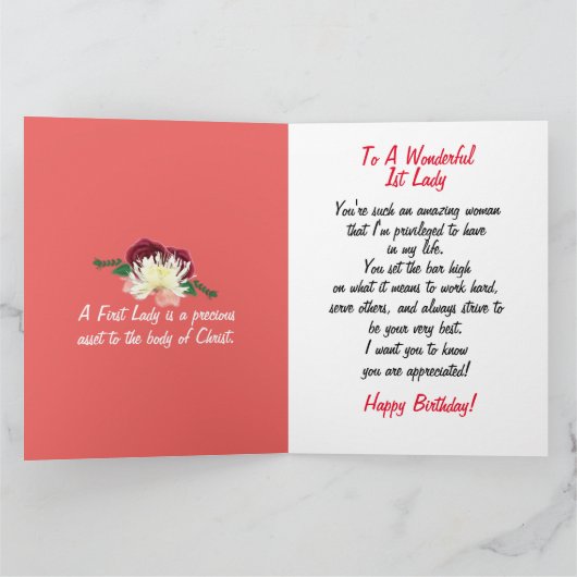 1e Dame Afro-Amerikaanse Verjaardag Kaart (Binnen)