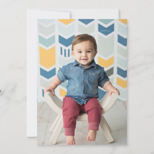 1e Dino verjaardagsfeestje Kaart (Achterkant)