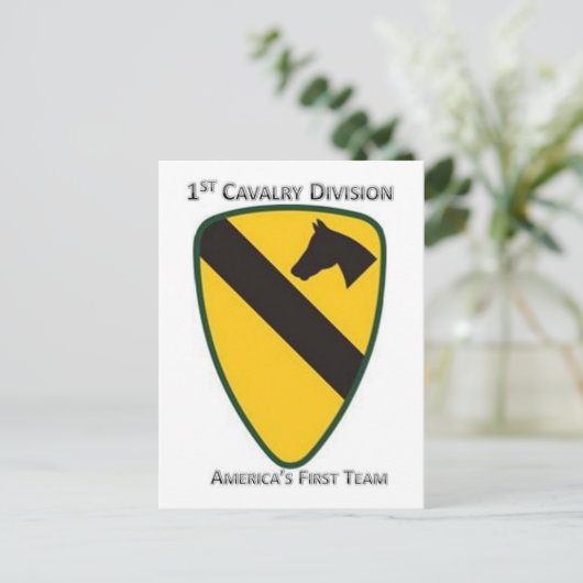 1e divisie Cavalry Briefkaart (Staand voorkant)