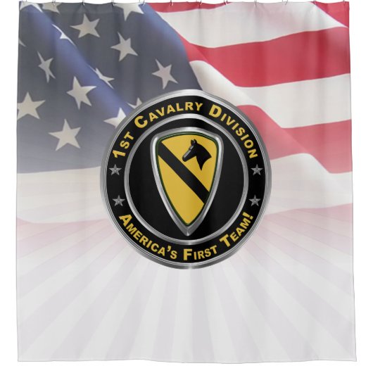 1e divisie Cavalry Douchegordijn (Voorkant)