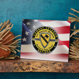 1e divisie Cavalry, in ruste veteraan Fotoplaat