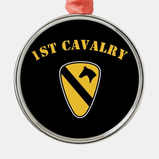 1e divisie Cavalry Metalen Ornament (Voorkant)