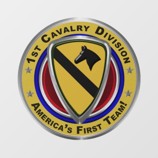 1e divisie Cavalry Raamsticker (Vel)