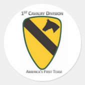 1e divisie Cavalry Ronde Sticker (Voorkant)