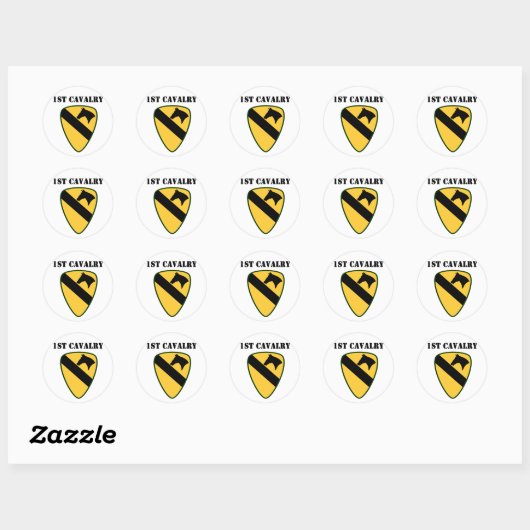 1e divisie Cavalry Ronde Sticker (Vel)
