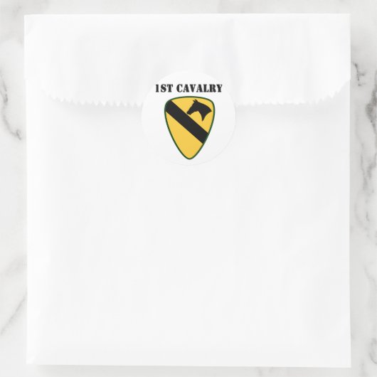 1e divisie Cavalry Ronde Sticker (Tas)