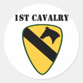 1e divisie Cavalry Ronde Sticker (Voorkant)