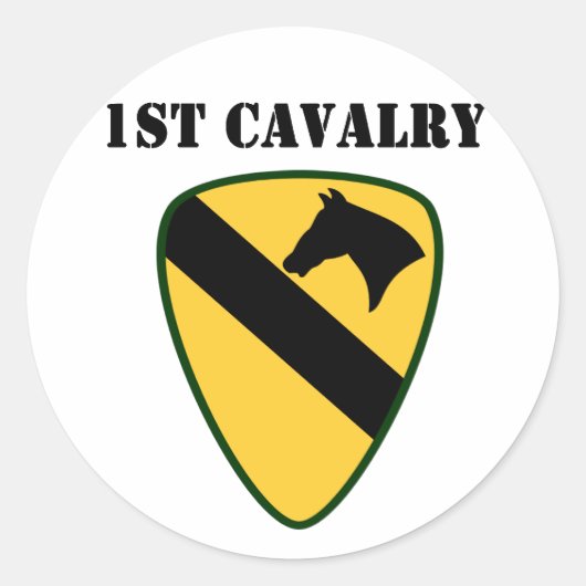 1e divisie Cavalry Ronde Sticker (Voorkant)