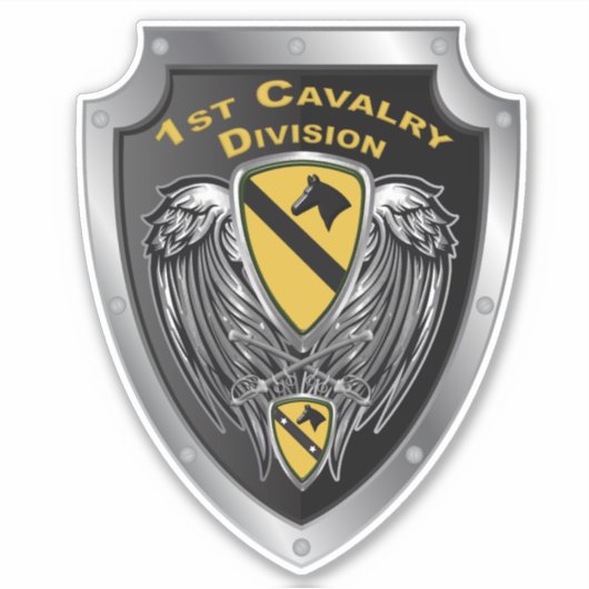 1e divisie Cavalry Sticker (Voorkant)