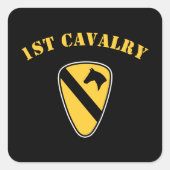 1e divisie Cavalry Vierkante Sticker (Voorkant)