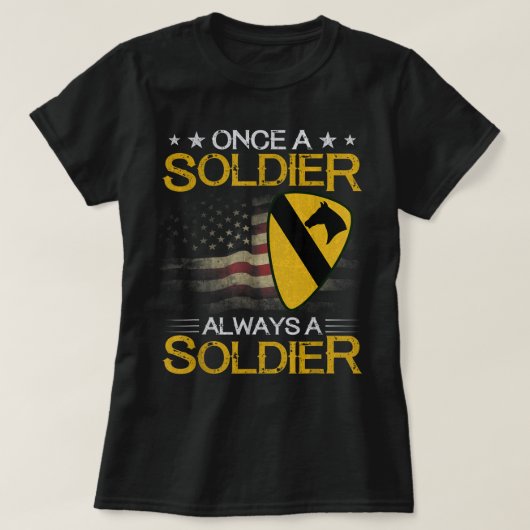 1e divisie valerie Veteran Altijd soldaat Mili T-shirt (Design voorkant)