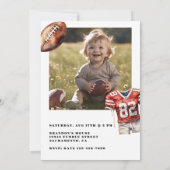 1e down Een jaar oud Football Verjaardag Kaart (Achterkant)