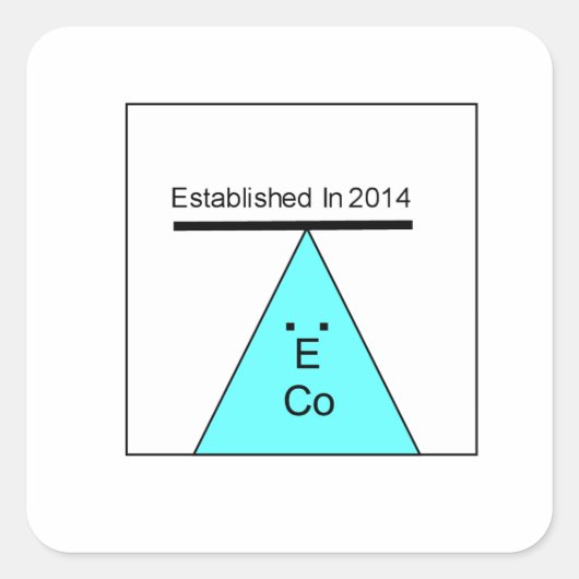 1e E Logo Vierkante Sticker (Voorkant)