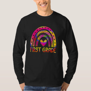 1e Eerste Leerjaar Regenboog Hart Tie Dye Terug Na T-shirt