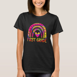 1e Eerste Leerjaar Regenboog Hart Tie Dye Terug Na T-shirt