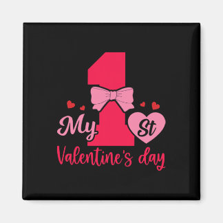 1e Eerste Valentijnsdag Hart Chocolade Verliefd Ro Magneet