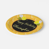 1e Eerste Verjaardag Bijendag Naam Papieren Bordje (Gekanteld)