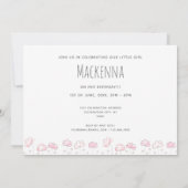 1e eerste verjaardag Blush Pink Simple Girls Foto Kaart (Achterkant)