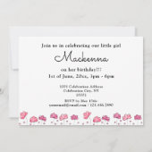 1e eerste verjaardag Roze goudbloem Foto Collage Kaart (Achterkant)