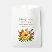 1e Eerste Verjaardagsfeest Zonnebloem Baby Meisje Bedankzakje (Voorkant)
