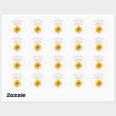 1e Eerste Verjaardagsfeest Zonnebloem Baby Meisje Ronde Sticker (Vel)