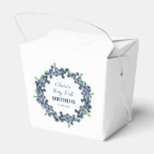 1e Eerste Verjaardagsfeestje Blueberry Baby Meisje Bedankdoosjes (Achterkant)