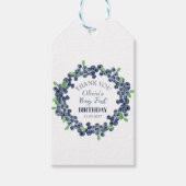 1e Eerste Verjaardagsfeestje Blueberry Baby Meisje Cadeaulabel (Voorkant)