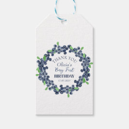 1e Eerste Verjaardagsfeestje Blueberry Baby Meisje Cadeaulabel