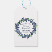 1e Eerste Verjaardagsfeestje Blueberry Baby Meisje Cadeaulabel (Achterkant)