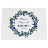 1e Eerste Verjaardagsfeestje Blueberry Baby Meisje Groot Cadeauzakje (Voorkant)